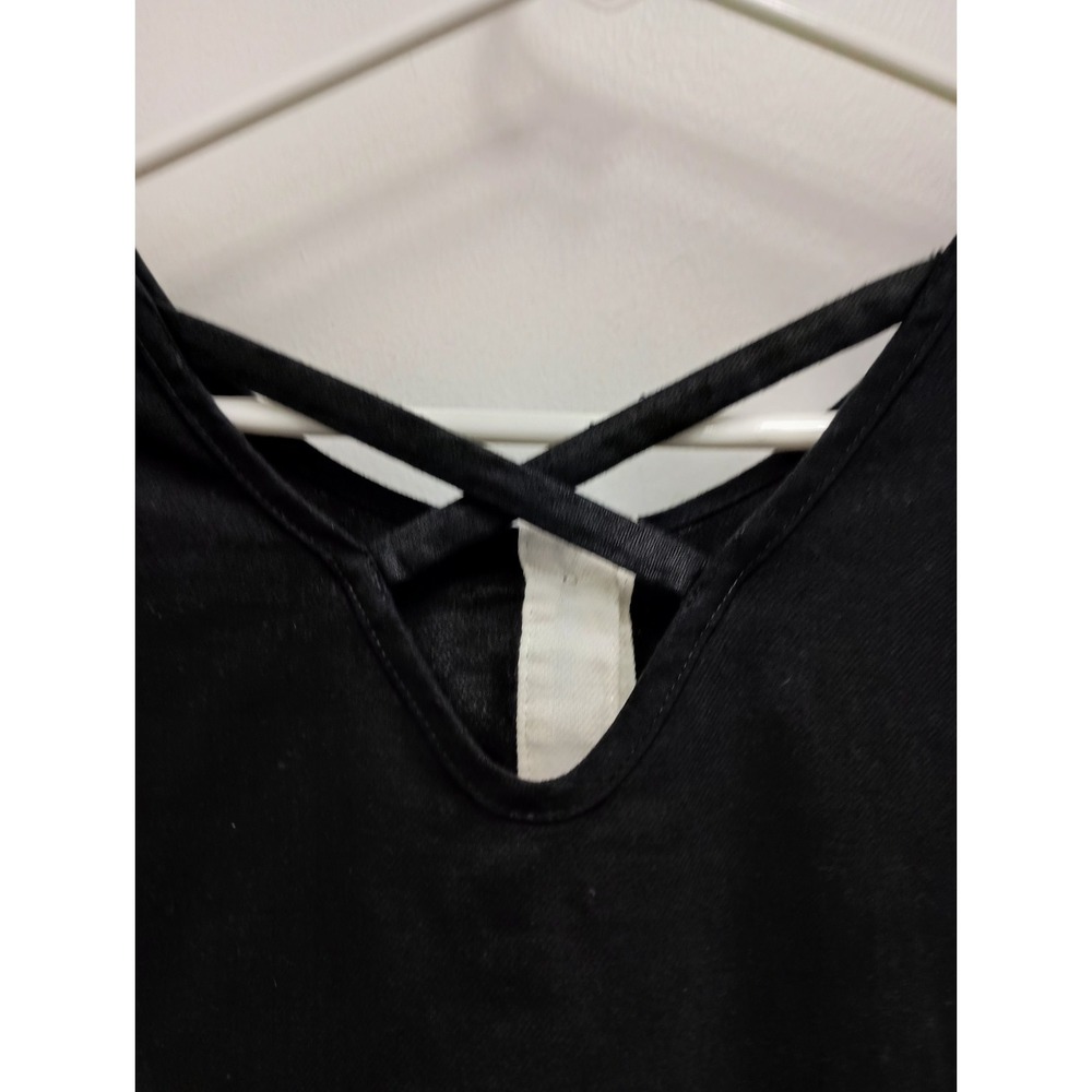 IC By Connie K Lagenlook Tunic Top Womens Small Black White Linen Bell‎ Sleeve - Picture 10 of 11